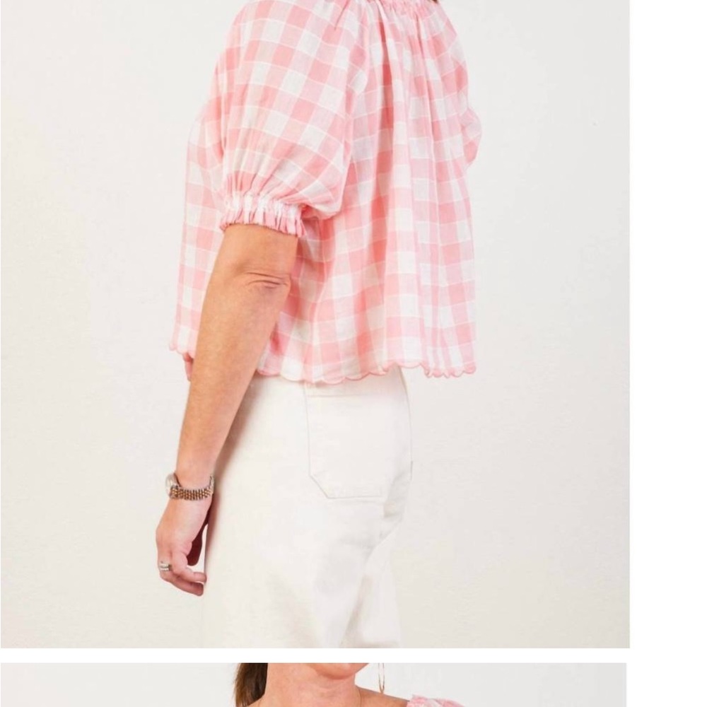 Nwt The Great. garland top in pink/white - Picture 6 of 8
